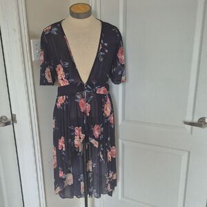 Elegant Floral High-Low Dress